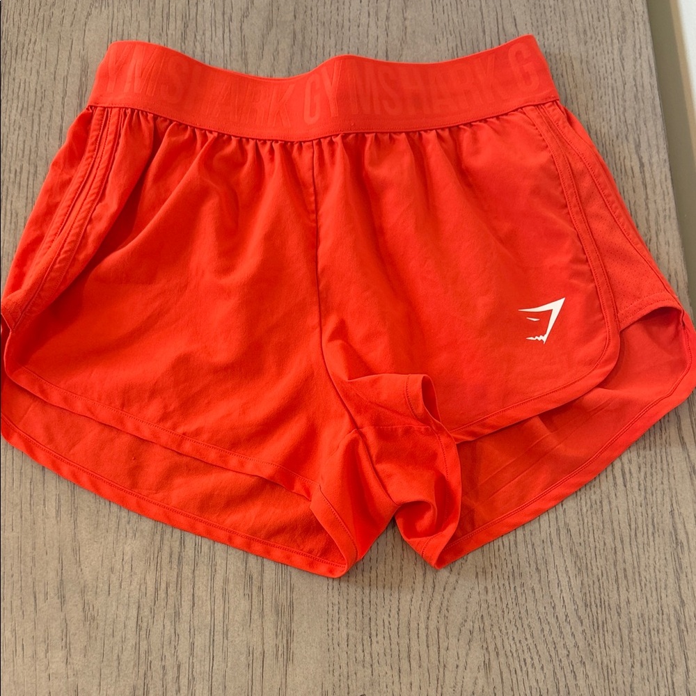 Gymshark Women's Bright Orange Athletic Running Shorts